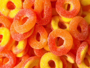 Candy Sour Peach Rings Kilo
