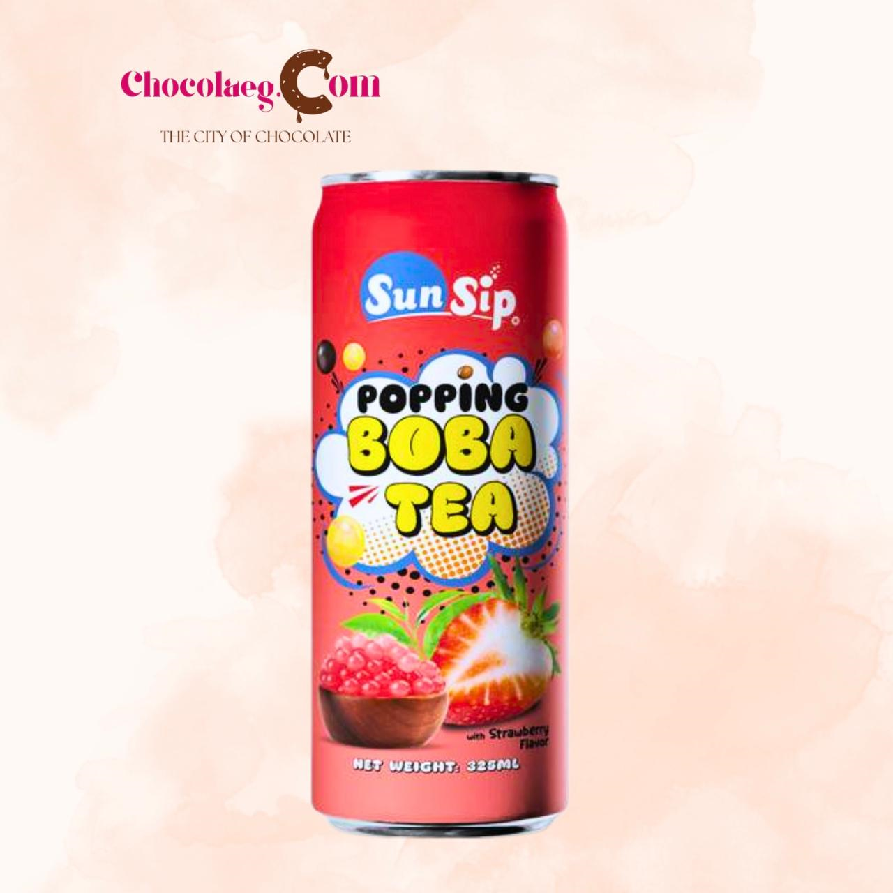 Sun Sip Strawberry Popping Boba 325ml