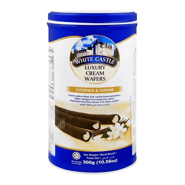 White Castle Wafer Rolls Cookies  & Cream 100g