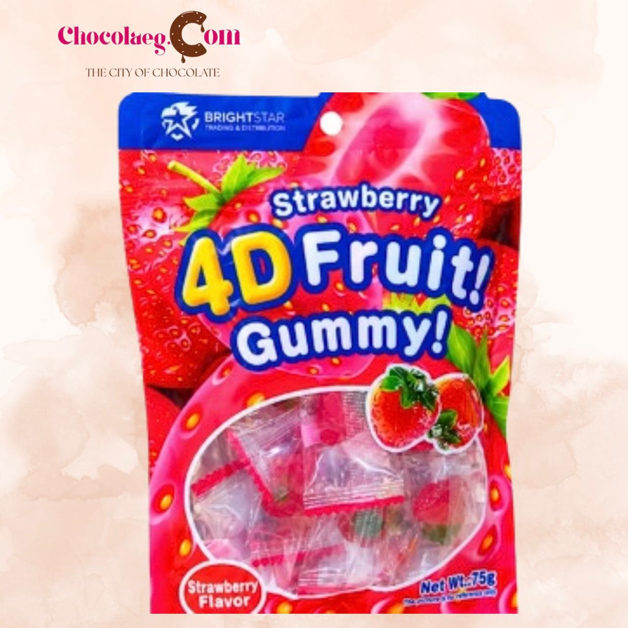 4D Strawberry Fruit Gummy 75g