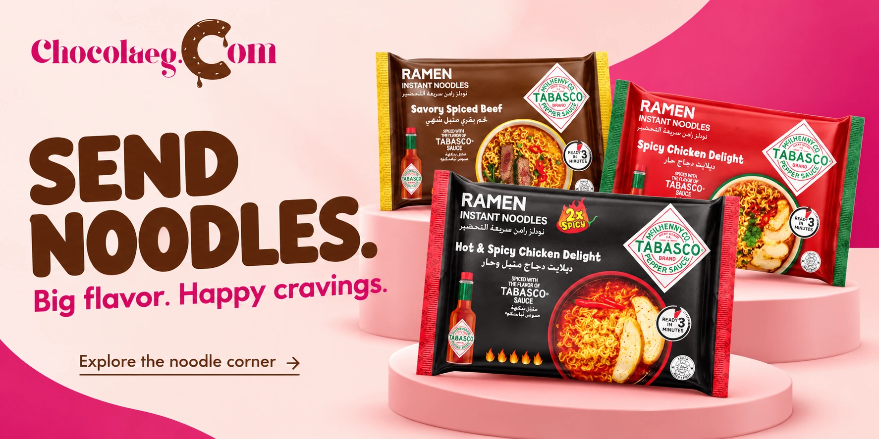 Shop noodles at Chocola – Tabasco ramen flavors
